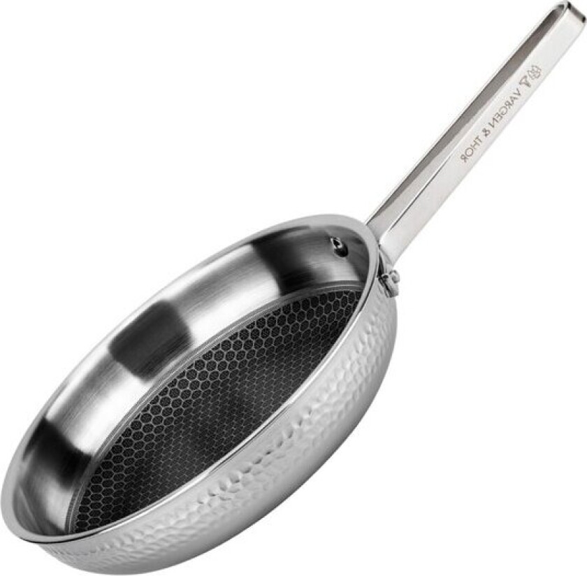 - Stekepanne 22 cm hamret polert stål