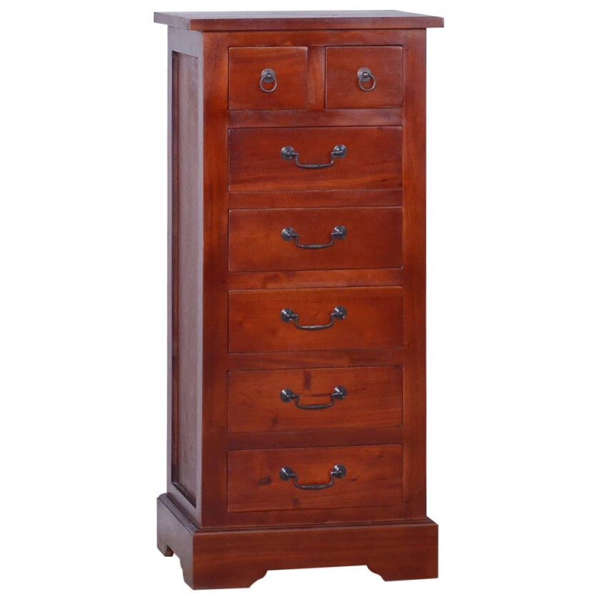 Kommode klassisk brun 45x35x100 cm heltre mahogni