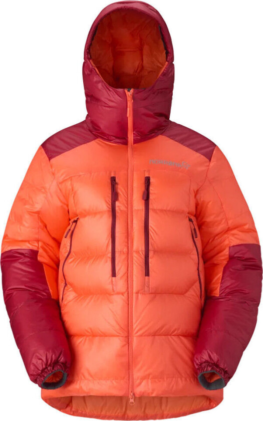Women's Trollveggen Down800 Hood  Orange Alert L