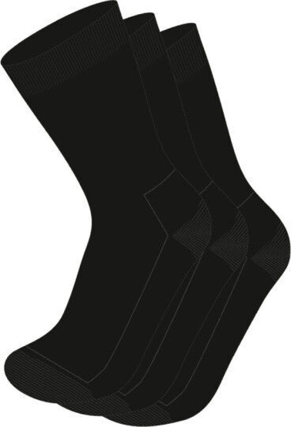 Daily Merino Medium Sock 3pk Black 41-46