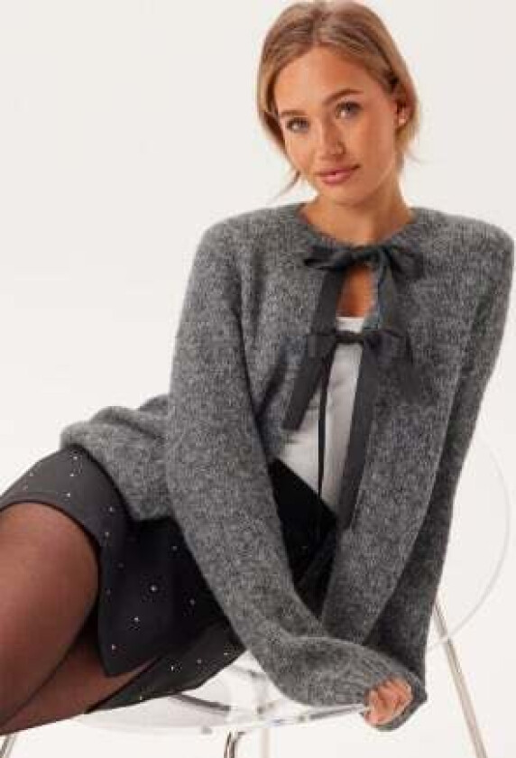 Vibows L/S KNIT CARDIGAN KNIT Medium Grey Melange M