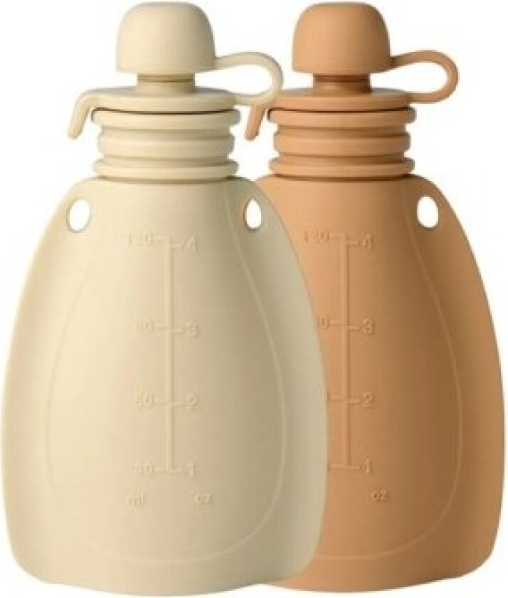 , Smoothiepose Med Skje 2-pk, 120 Ml, Soft Rabbit/roe Deer