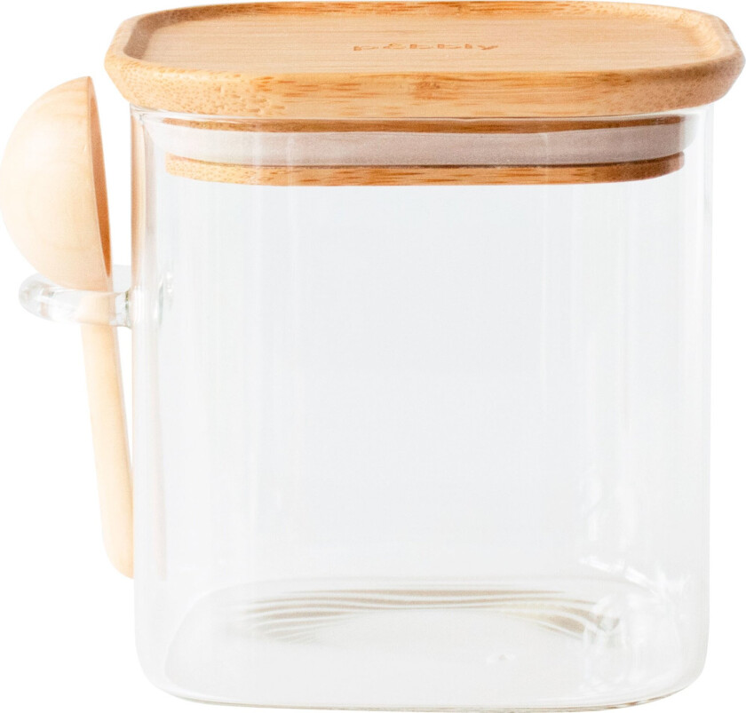Bilde av Glasskrukke med bambuslokk og måleskje 800 ml