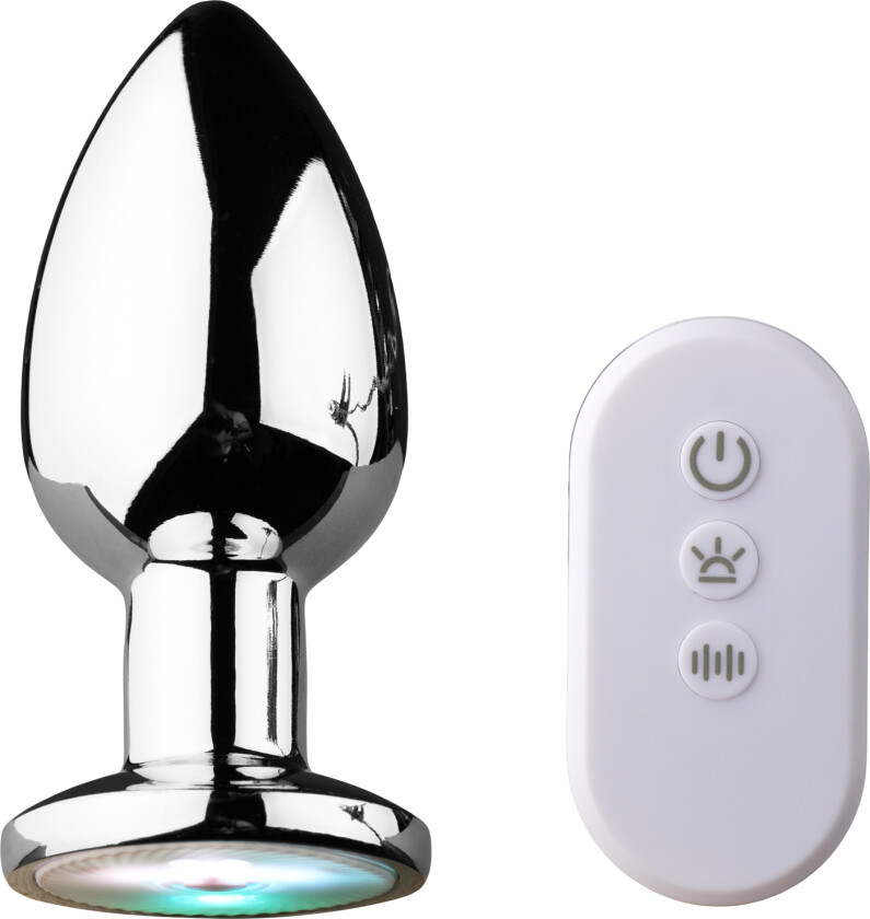 Vibrerende Aluminium LED Buttplugg