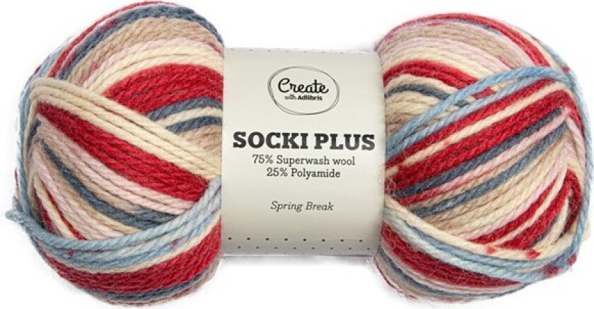 Socki Plus Garn Ullmix 100 g Spring Break B184 Adlibris