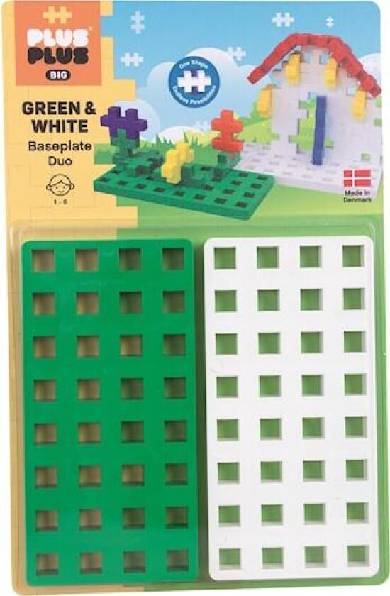 Plus Plus BIG Bunnplate 2 deler White/Green