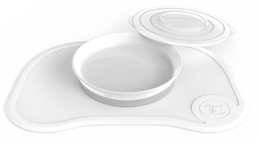 Spisebrikke Click Mat + Tallerken 6 md+ White