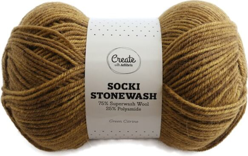 Socki Stonewash 100 g Green Citrine B120 Adlibris