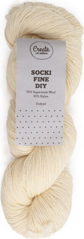 Socki Fine DIY Garn Ullmiks 100 g Undyed A732 Adlibris