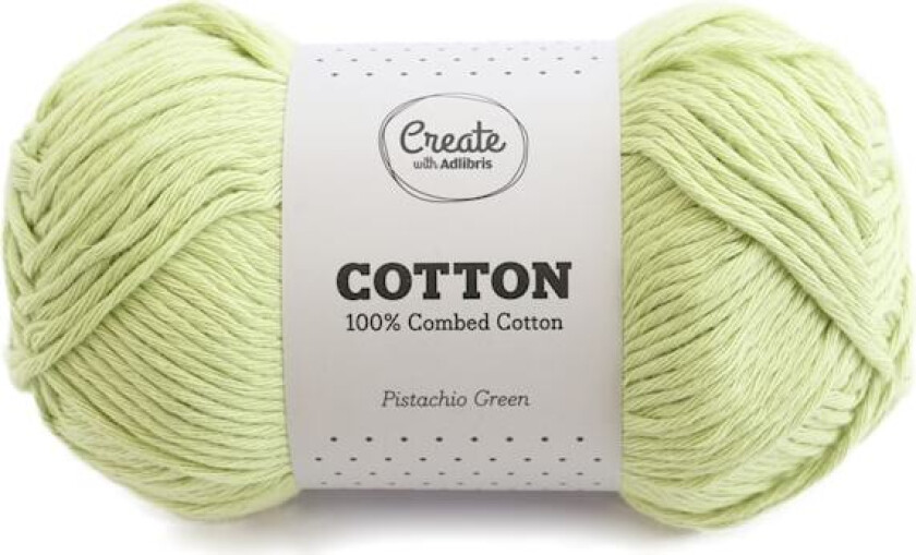 Bomull 8/9 Garn 100 g Pistachio Green A077 Adlibris