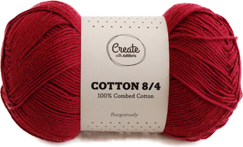 Cotton 8/4 Garn 100 g Burgunudy A180 Adlibris