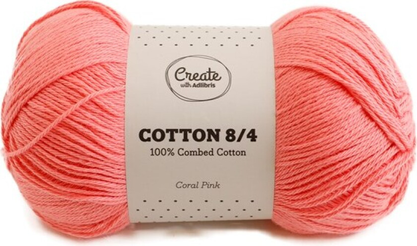 Cotton 8/4 Garn 100 g Coral Pink A086 Adlibris