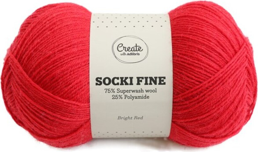 Socki Fine 100 g Bright Red A019 Adlibris