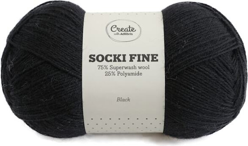 Socki Fine 100 g Black A004 Adlibris