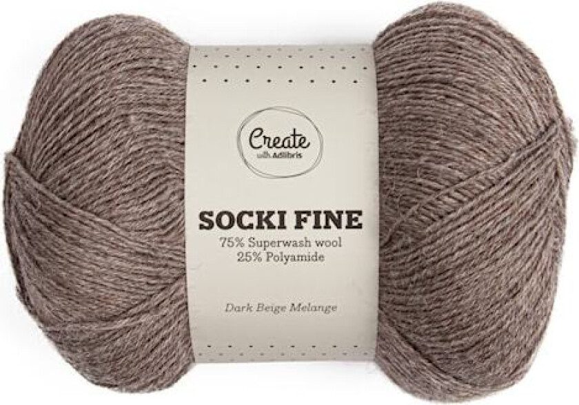Socki Fine 100 g Dark Beige Melange A044 Adlibris