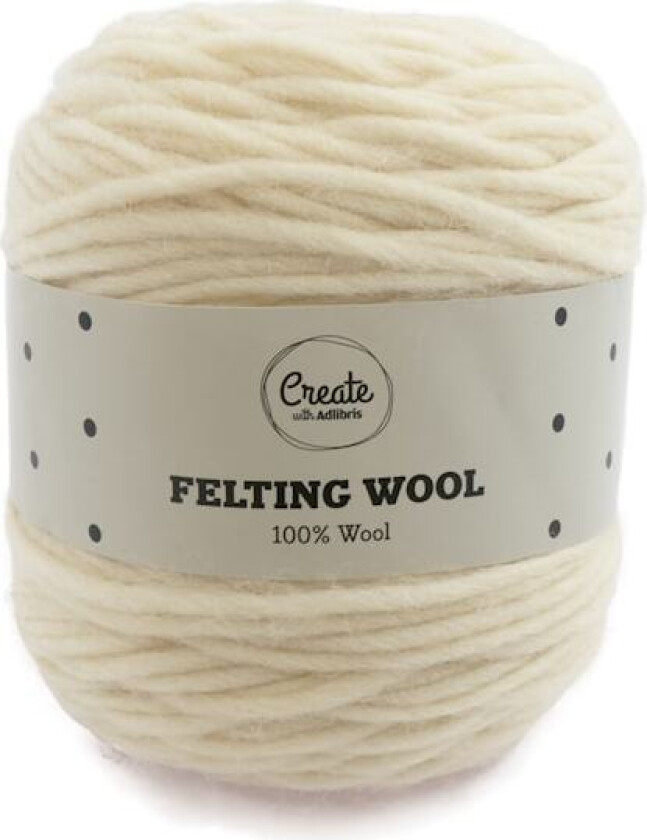 Felting Wool 100 g Off White A001 Adlibris