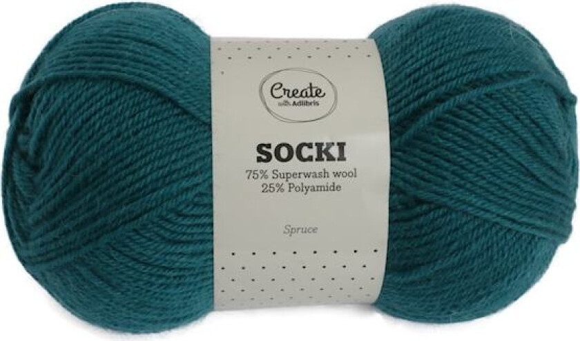 Socki Garn Ensfarget Ullmix 100 g Spruce A140 Adlibris
