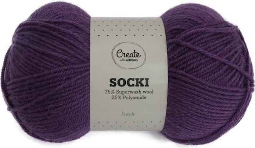 Socki Garn Ensfarget Ullmix 100 g Purple A142 Adlibris