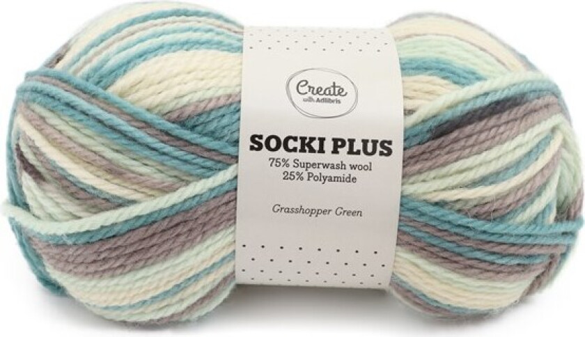 Socki Plus Garn 100 g Grasshopper Green B030 Adlibris