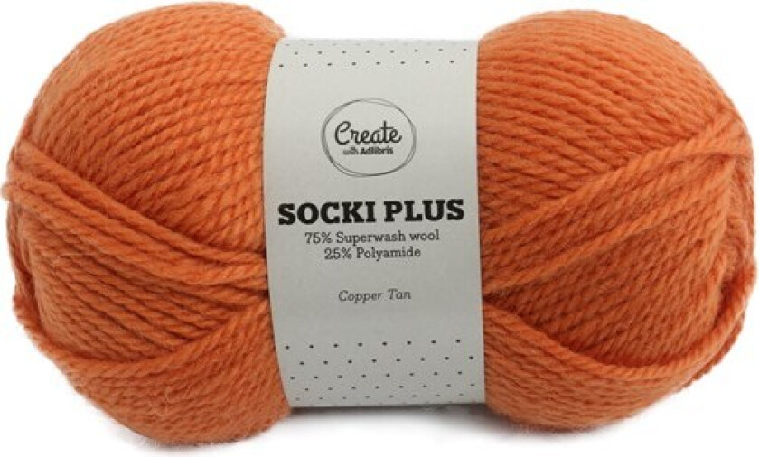 Socki Plus Ensfarget Garn 100 g Copper Tan A141 Adlibris