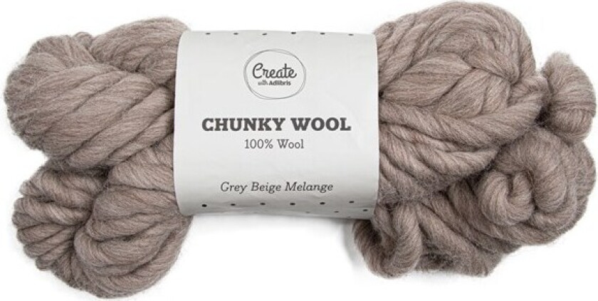 Chunky Wool Garn 200 g Grey Beige Melange A045 Adlibris