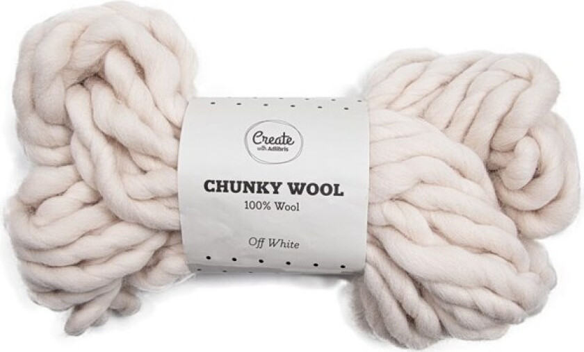 Chunky Wool Garn 200 g Off White A001 Adlibris