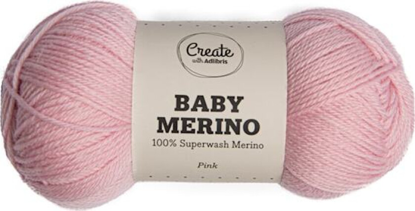 Baby Merinoull Garn 50 g Pink A024 Adlibris