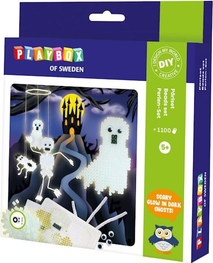 Hobbysett Glow in the Dark rørperler Playbox