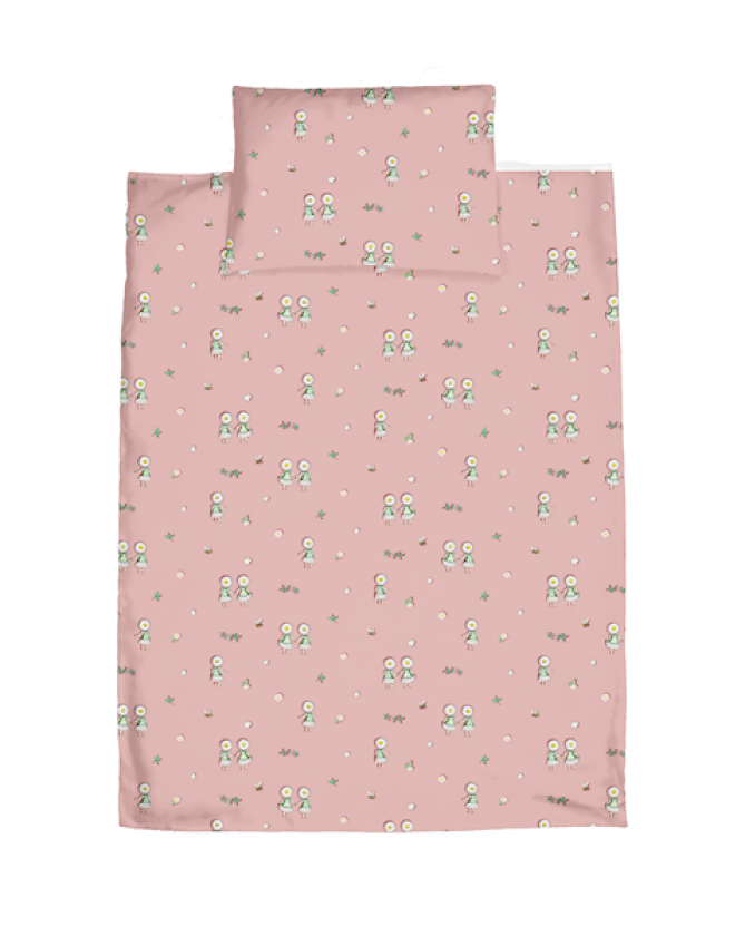 Beskow Blomsterfesten Påslakansett Vogn/vugge Rosa Rätt Start
