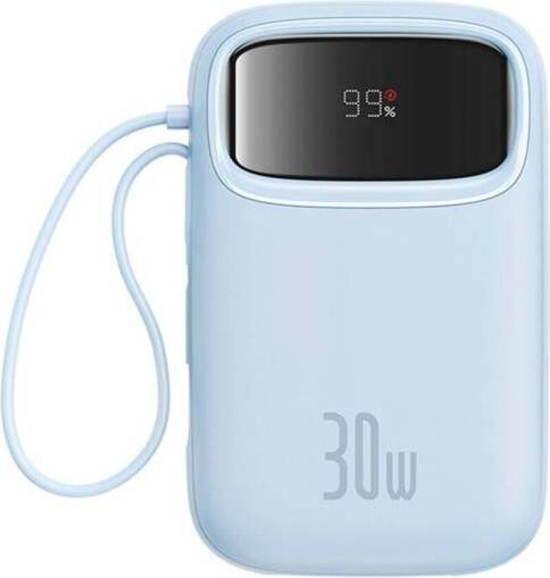 QPow 2 10000mAh 30W 2xUSB-C powerbank (blue) Nødlader - Blue - 10000 mAh