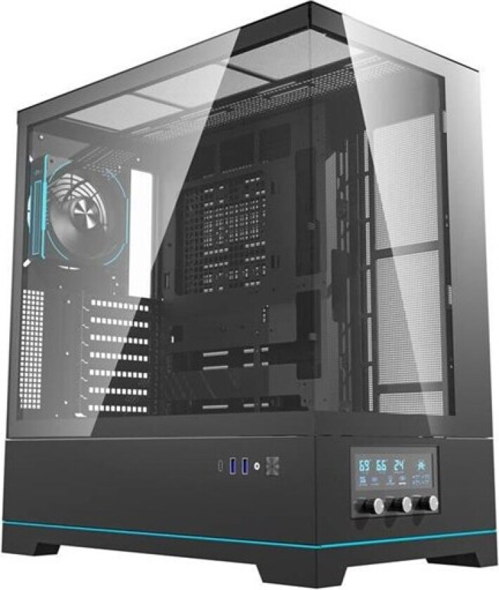DY451 PRO computer case with fan (black) - Kabinett - Miditower - Svart