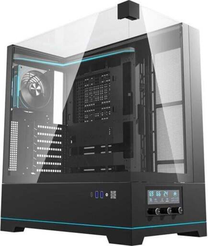 DY450 PRO computer case + fan (black) - Kabinett - Miditower - Svart