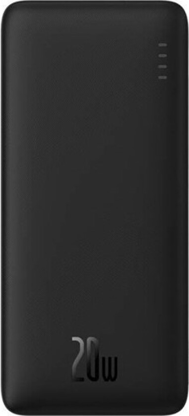 Airpow 10000mAh 20W powerbank (black) Nødlader - Svart - 10000 mAh