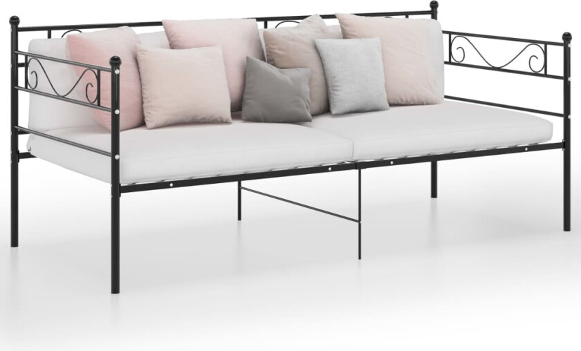 Ramme til sovesofa svart metall 90x200 cm