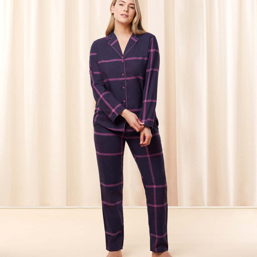 Boyfriend pyjamas, blå, Størrelse: 46, Kvinner