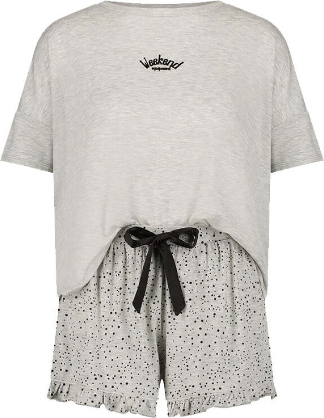 Loosefit Dot pyjamas, grå, Størrelse: XL, Kvinner