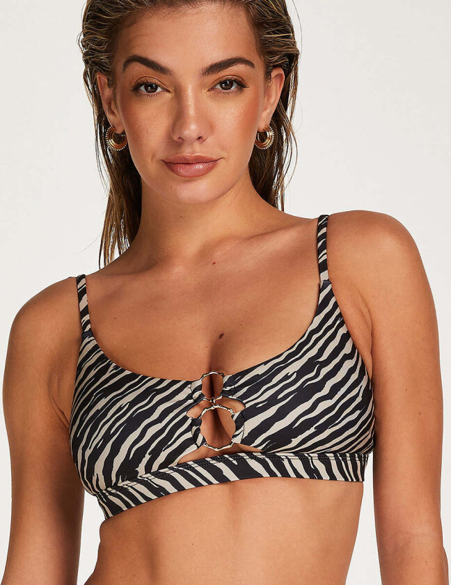 Zebra Ring Crop bikinitopp uten bøyle, multi, Størrelse: L, Kvinner