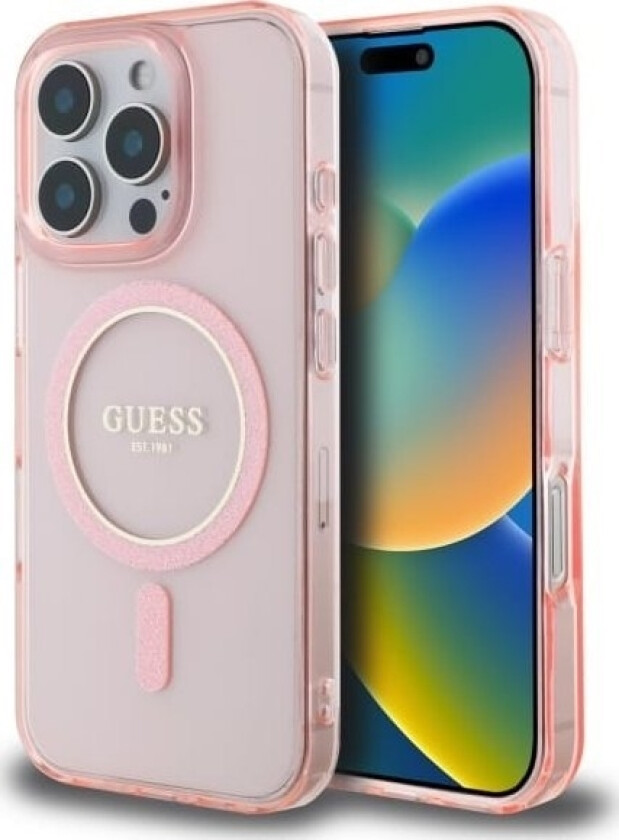 Guhmp16xhfgerep Iphone 16 Pro Max 6,9" Rosa/Rosa Hardt Deksel Iml Glitter Circle Magsafe