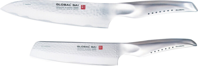 SAI Knivsett Kokkekniv + Liten Grønnsakskniv