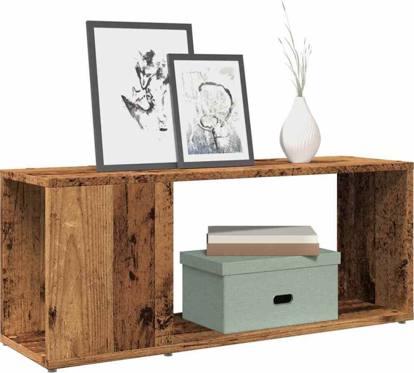 TV-benk gammelt tre 80x24x32cm konstruert tre