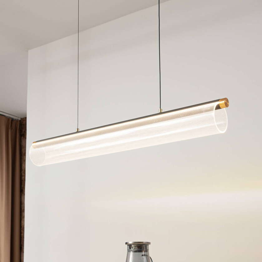 Lucande hengelampe Alania, transparent, metall, 86,5 cm