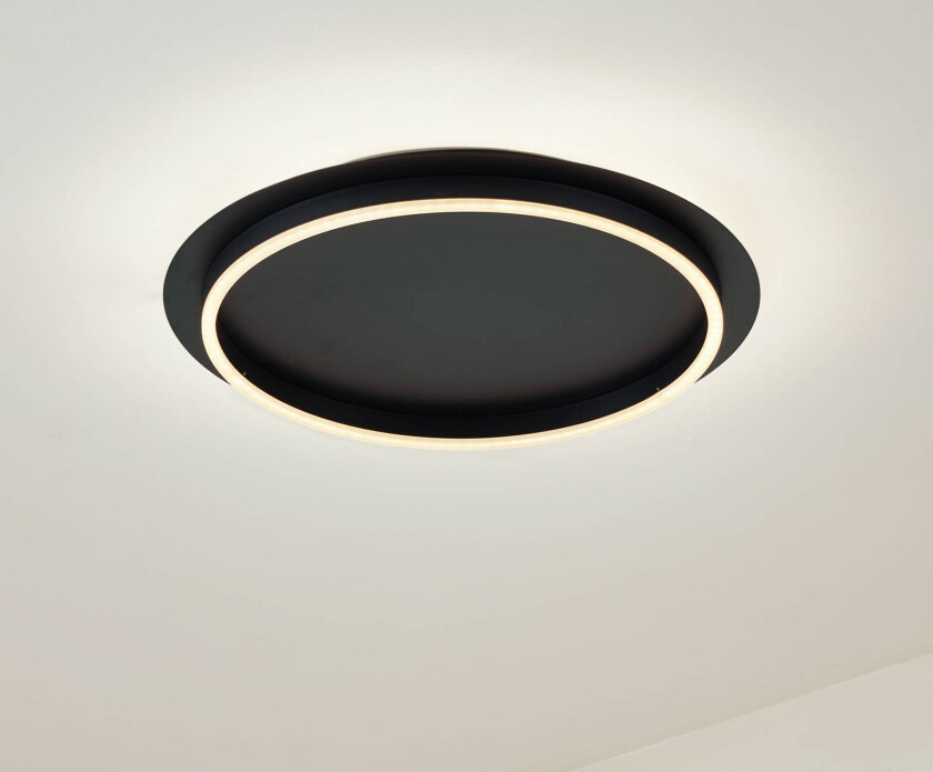 Lindby taklampe Kunis, svart/hvit, akryl, Ø 46 cm