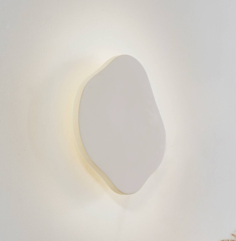 Lindby LED-vegglampe Nielson, beige, gips, 30 x 30 cm