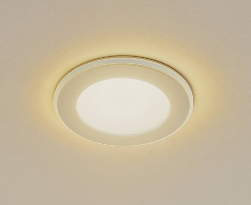 Lindby LED innfellingslampe Toka, 4,9 W, hvit, plast, CCT