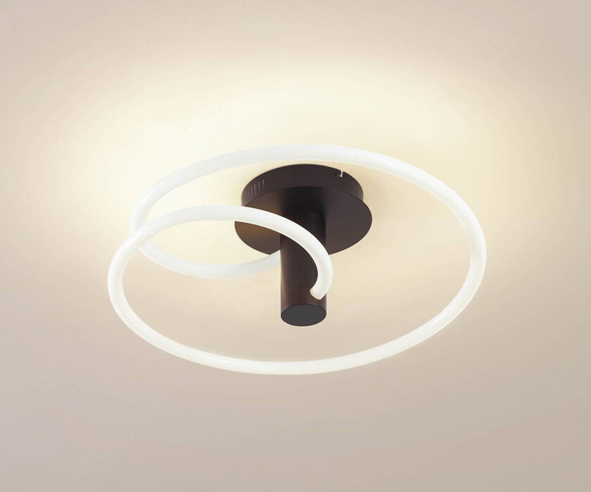 Lucande taklampe, hvit/svart, PC, Ø 49 cm