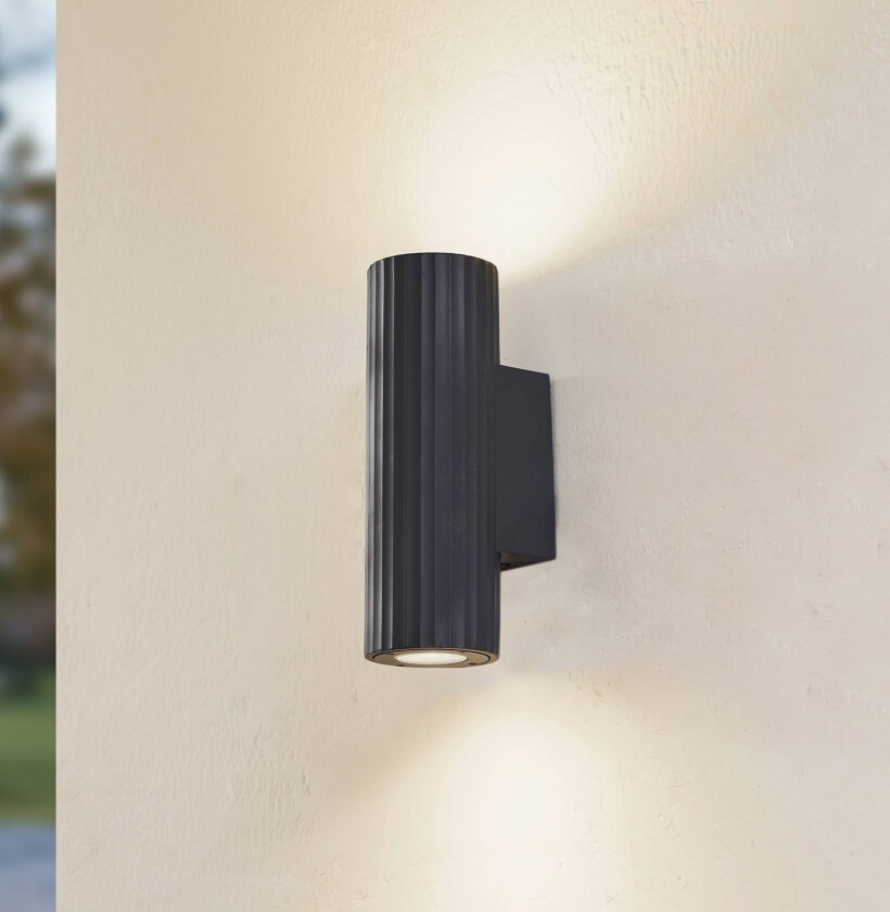 Lindby utendørs vegglampe Christa, mørkegrå, betong, 25 cm