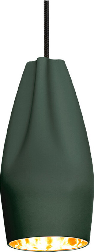 - Pleat Box 13 Pendel E27 Mørk Grønn/Guld