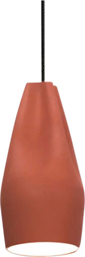 - Pleat Box 13 Pendel E27 Terracotta/Hvit