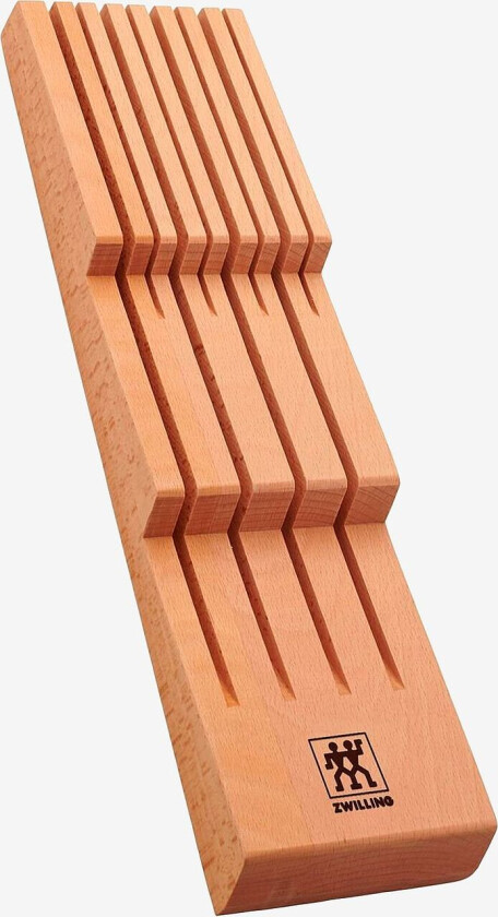 Knivblokk i bøk, plass til 8 kniver, Brun