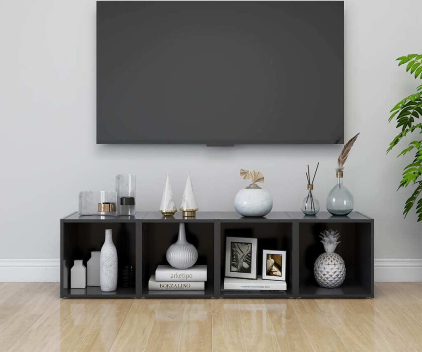 TV-benker 4 stk grå 37x35x37 cm sponplate